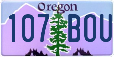 OR license plate 107BOU