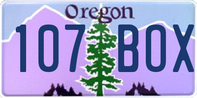 OR license plate 107BOX