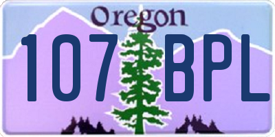 OR license plate 107BPL