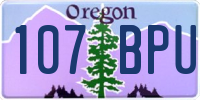OR license plate 107BPU