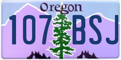 OR license plate 107BSJ