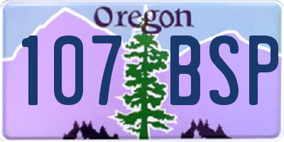 OR license plate 107BSP