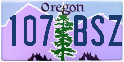 OR license plate 107BSZ