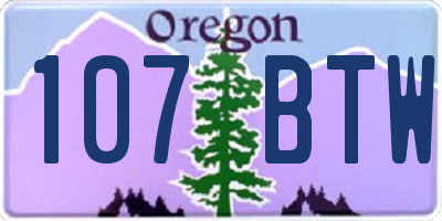OR license plate 107BTW