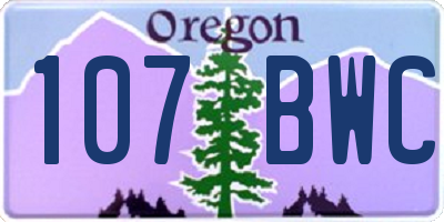OR license plate 107BWC