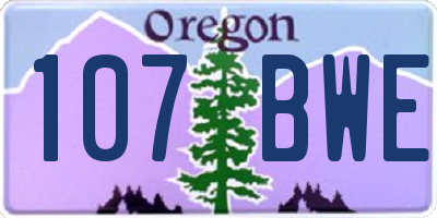 OR license plate 107BWE