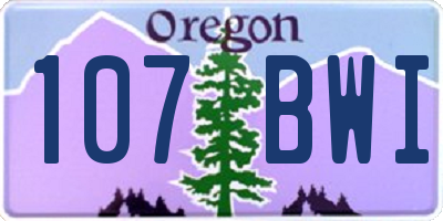 OR license plate 107BWI