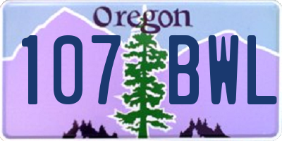OR license plate 107BWL