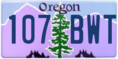 OR license plate 107BWT