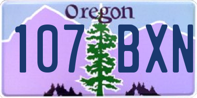 OR license plate 107BXN