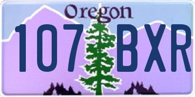 OR license plate 107BXR