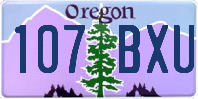 OR license plate 107BXU