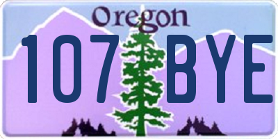 OR license plate 107BYE