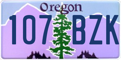 OR license plate 107BZK