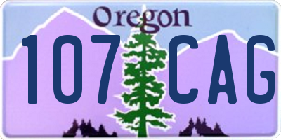 OR license plate 107CAG
