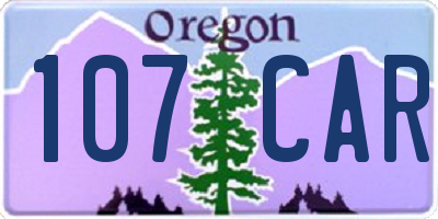 OR license plate 107CAR