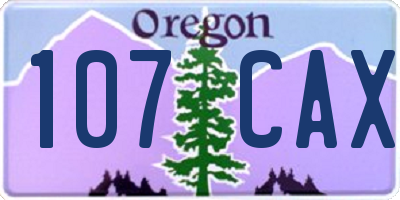 OR license plate 107CAX