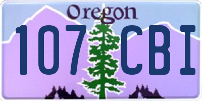 OR license plate 107CBI