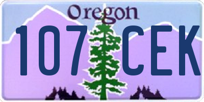 OR license plate 107CEK