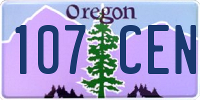 OR license plate 107CEN