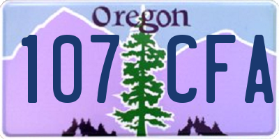OR license plate 107CFA