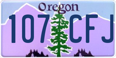 OR license plate 107CFJ