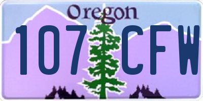 OR license plate 107CFW