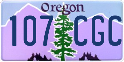 OR license plate 107CGC