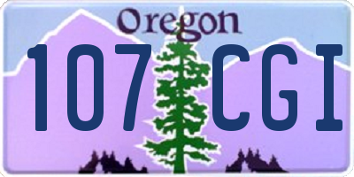 OR license plate 107CGI