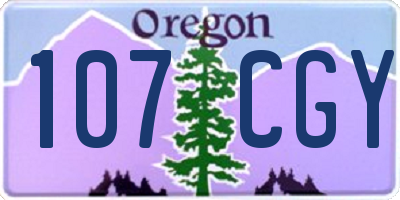 OR license plate 107CGY