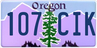 OR license plate 107CIK