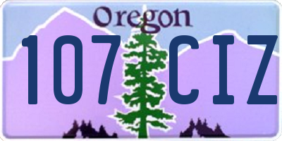 OR license plate 107CIZ