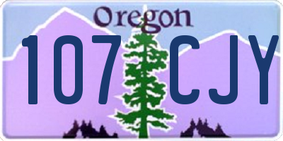 OR license plate 107CJY