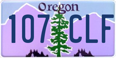 OR license plate 107CLF