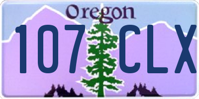 OR license plate 107CLX