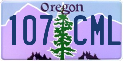 OR license plate 107CML