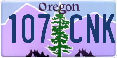 OR license plate 107CNK