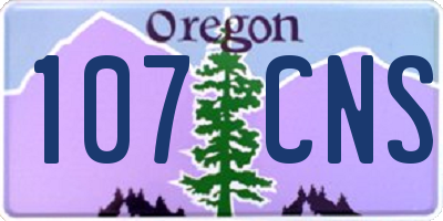 OR license plate 107CNS