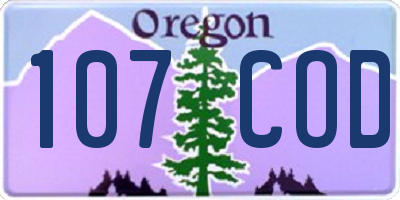 OR license plate 107COD