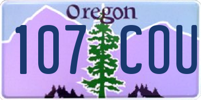 OR license plate 107COU