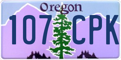 OR license plate 107CPK