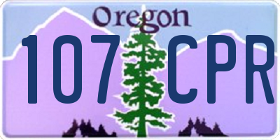 OR license plate 107CPR