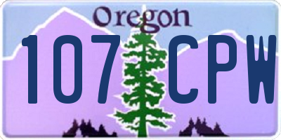 OR license plate 107CPW