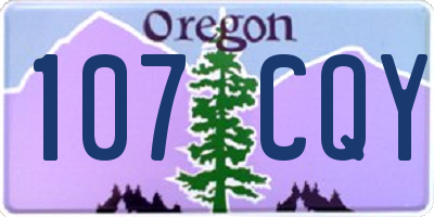 OR license plate 107CQY
