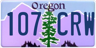 OR license plate 107CRW