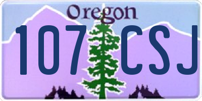 OR license plate 107CSJ