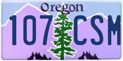 OR license plate 107CSM