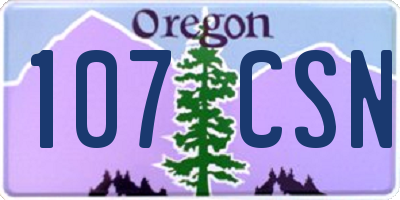 OR license plate 107CSN