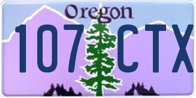 OR license plate 107CTX