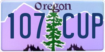 OR license plate 107CUP